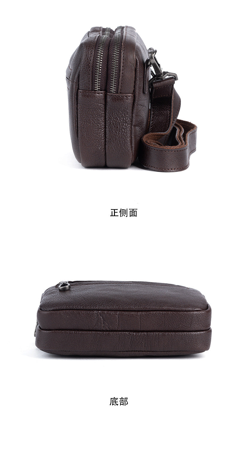 Men's Shoulder Bag Genuine Cowhide Leather Retro Casual Men Clutch Bag Crossbody Bag