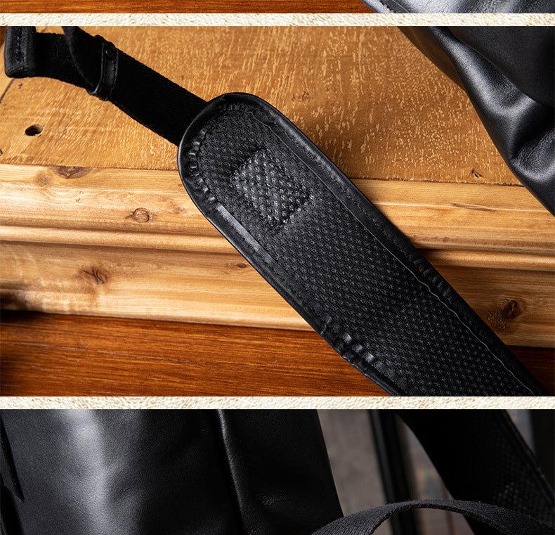 Men's backpack handmade cowhide genuine leather high quality large capacity casual business computer bag fashion men travel bag