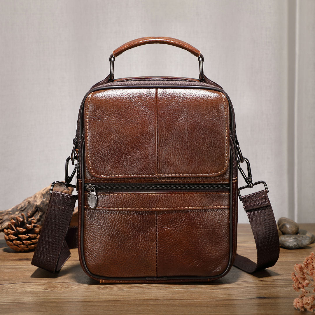 Men's Shoulder Bag Cowhide Large Capacity Casual Business Bag Fashion Handbag Men's Crossbody Bag