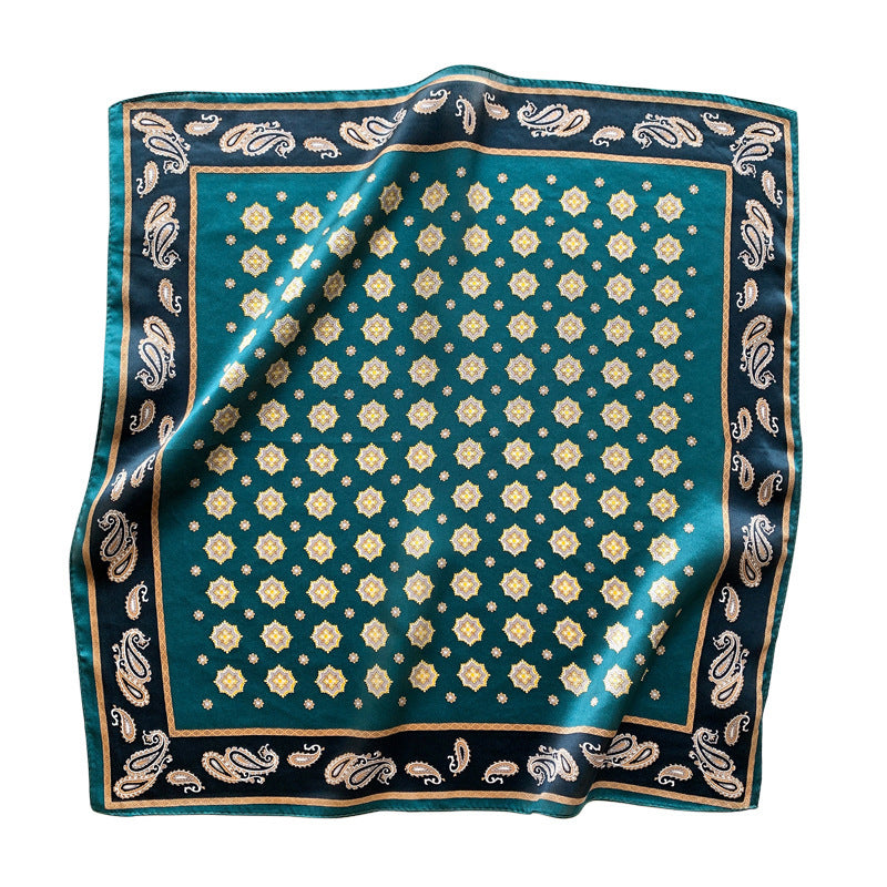 Silk scarf for women printed pattern commuting style small scarf goes with everything elegant neckerchief