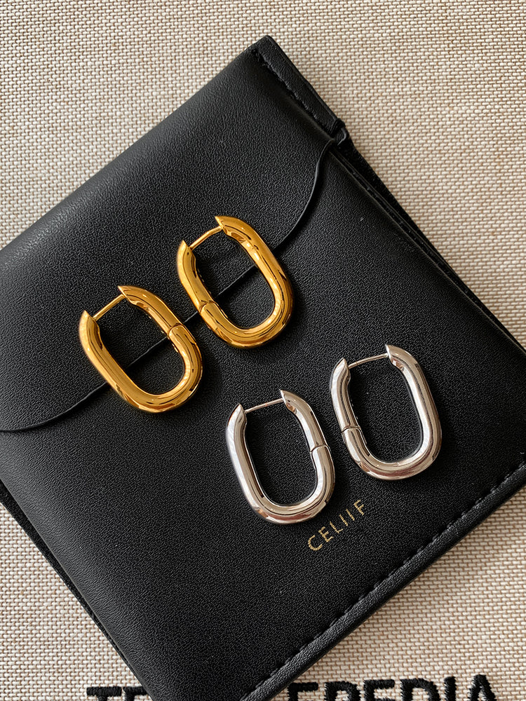 CE metal U-shaped earrings for ladies minor design sense luxury simple temperament luxury earrings