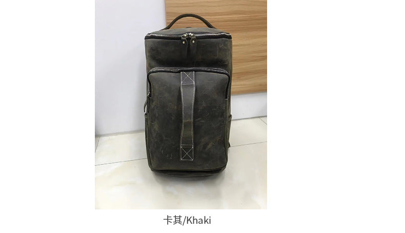 Men's backpack cowhide genuine leather Crazy Horse casual business large capacity fashion travel bag