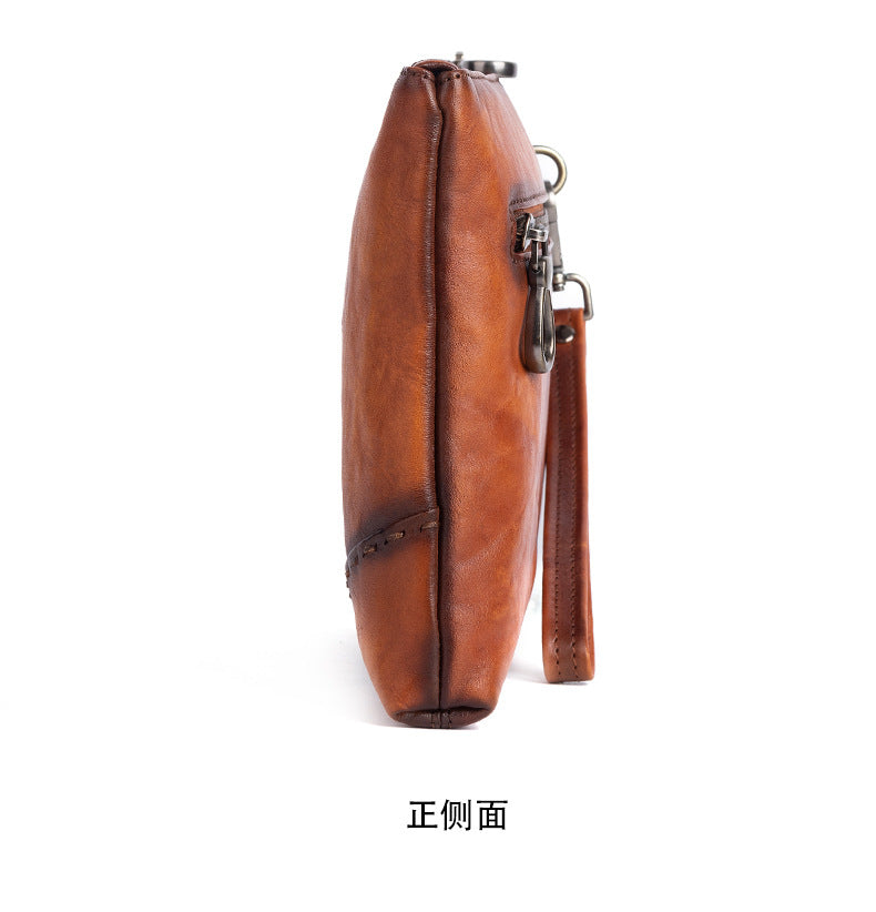 Men's Clutch Bag Genuine Cowhide Leather Casual Men's Handbag
