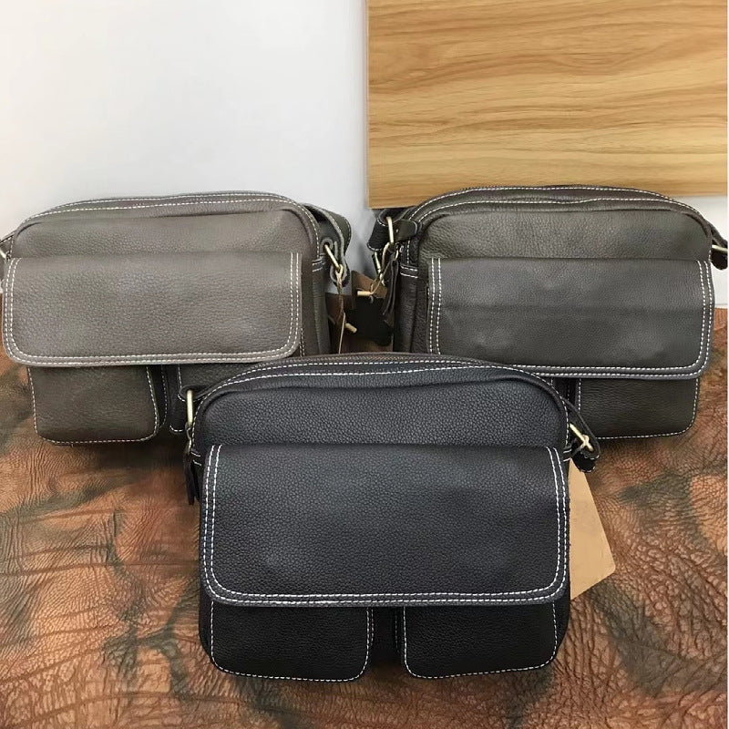 Men's shoulder bag Genuine cowhide leather casual Korean fashion multifunctional crossbody bag for men