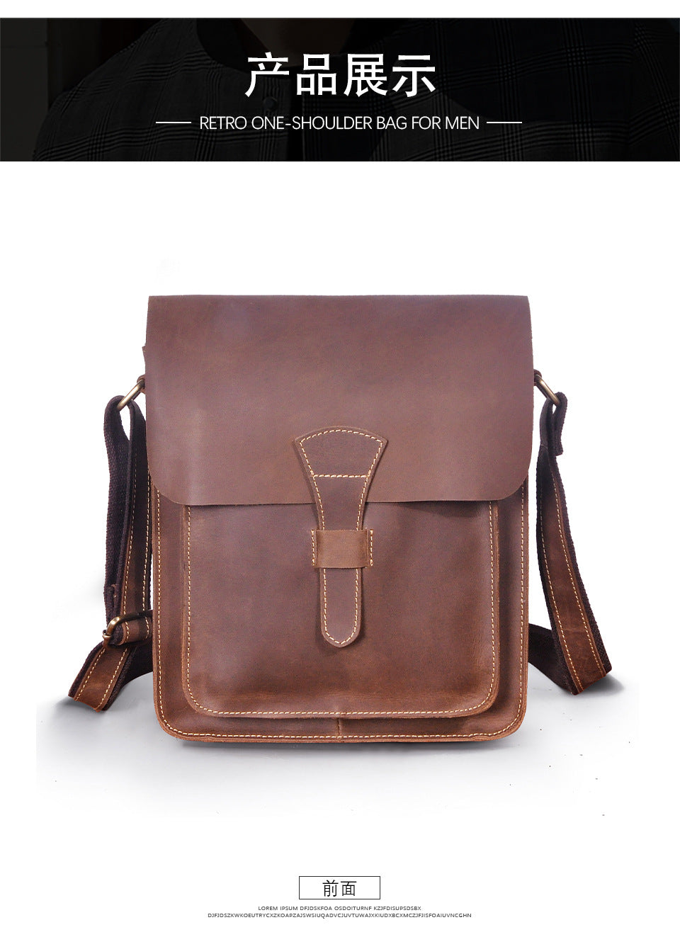 Men's Briefcase Genuine Cowhide Leather Crossbody Bag Retro Business Men Shoulder Bag Computer Bag