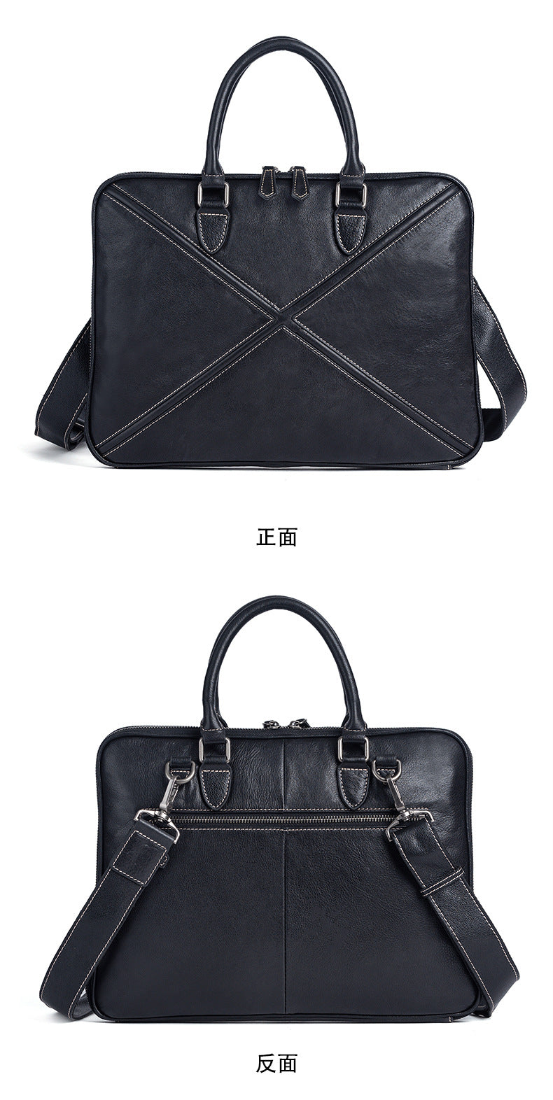 Men's Briefcase Genuine Leather Cowhide Retro Casual Men Handbag