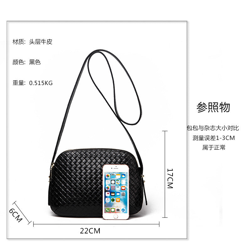 Genuine leather woven women's bag All-in-one crossbody bag Stylish and simple Cowhide shoulder bag that goes with anything. Pochette