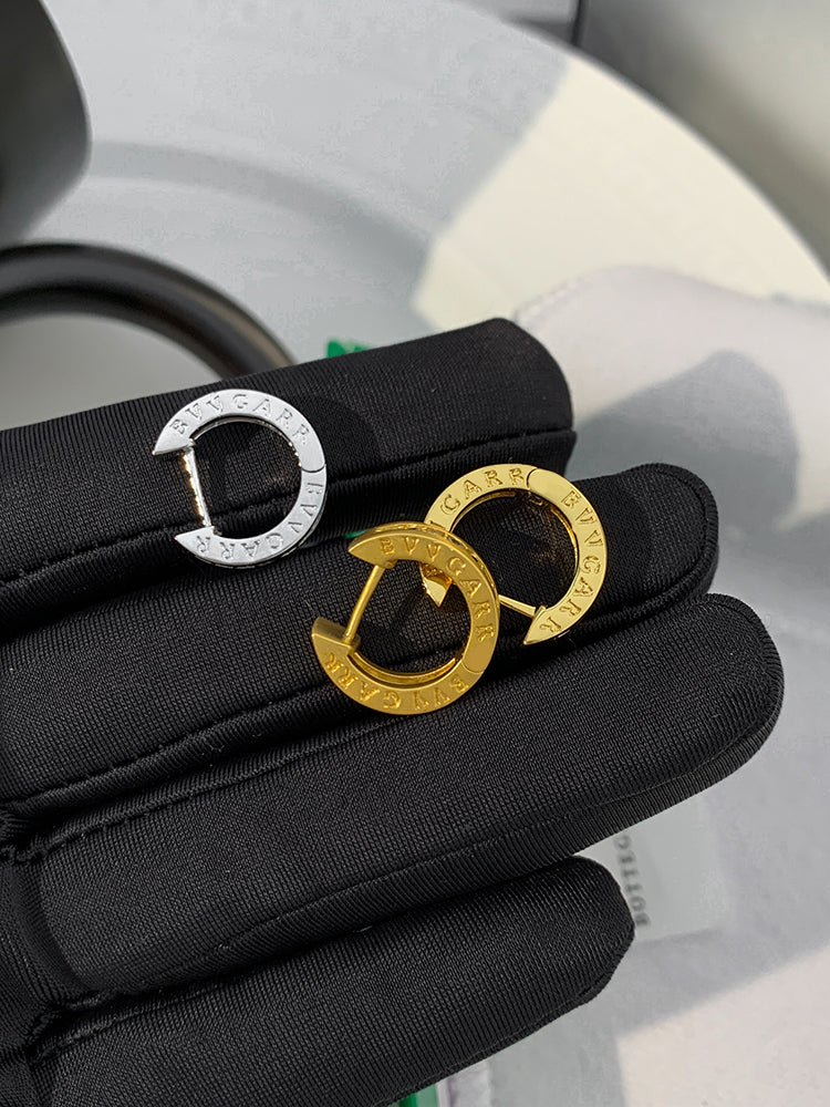B-shaped mother pattern round earrings for women luxury men's earrings temperament ins earrings