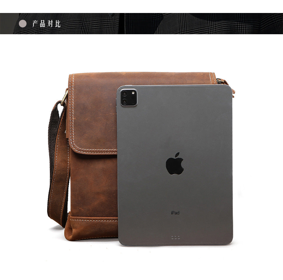 Men's Briefcase Cowhide Genuine Leather Retro Business Men Computer Bag