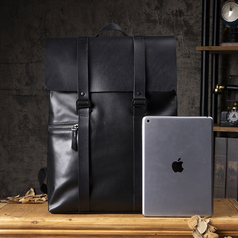 Men's backpack handmade cowhide genuine leather high quality large capacity casual business computer bag fashion men travel bag