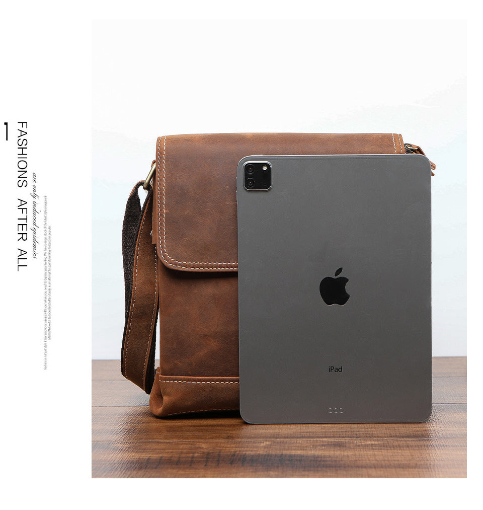Men's Briefcase Cowhide Genuine Leather Retro Business Men Computer Bag