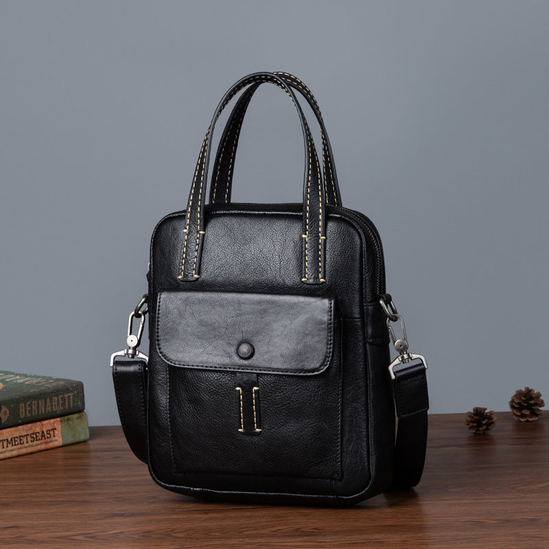 Men's Crossbody Bag Genuine Cowhide Leather Retro Casual Men's Handbag