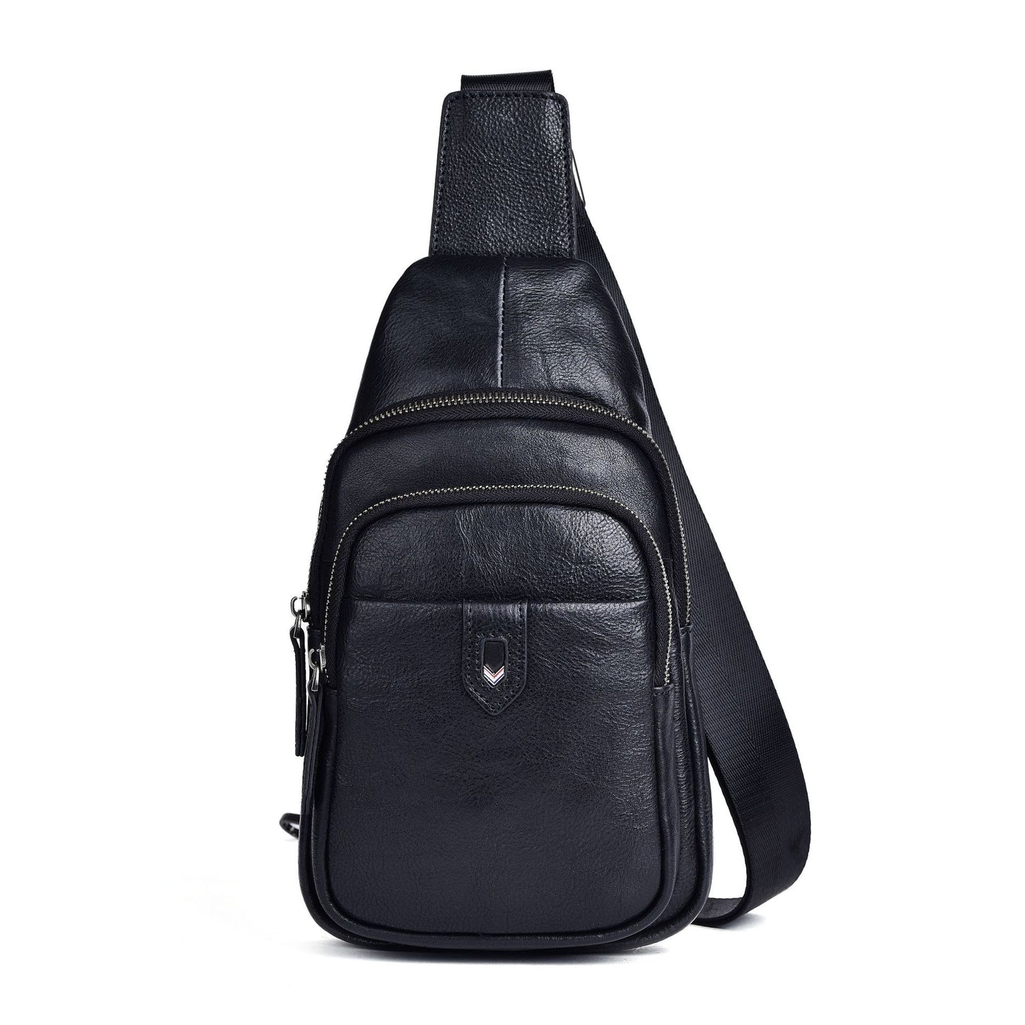 Men's bust bag Genuine cowhide leather casual retro crossbody bag for men
