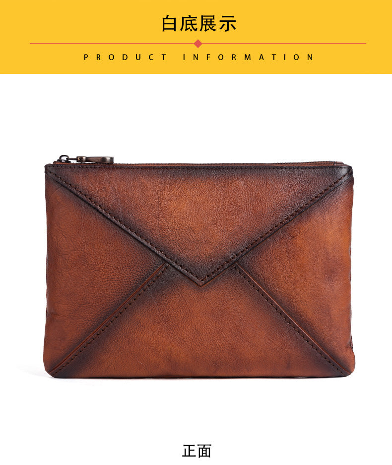 Men's Clutch Bag Genuine Cowhide Leather Casual Men's Handbag