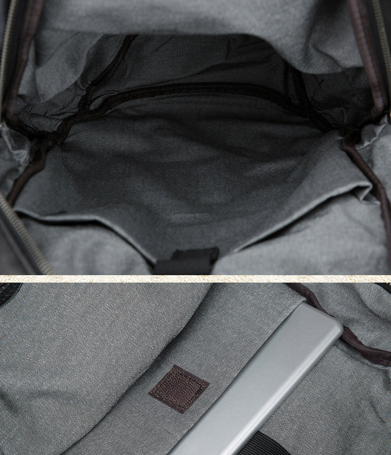 Men's backpack handmade cowhide genuine leather simple casual fashion travel bag