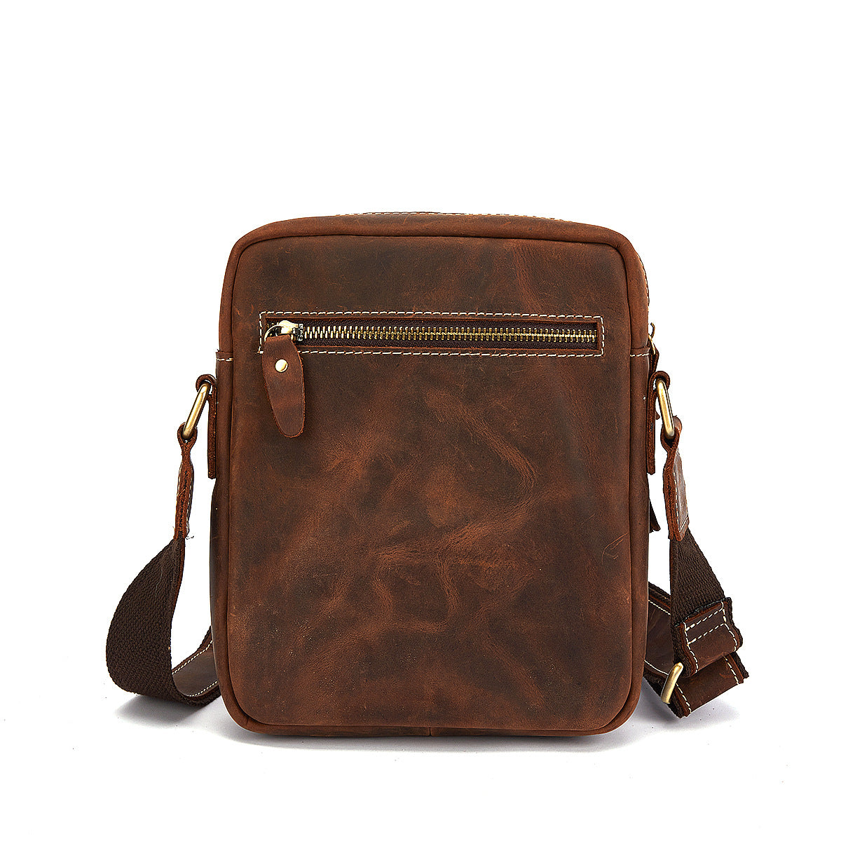 Men's Shoulder Bag Cowhide Genuine Leather Retro Travel Outdoor Crossbody Bag for Men
