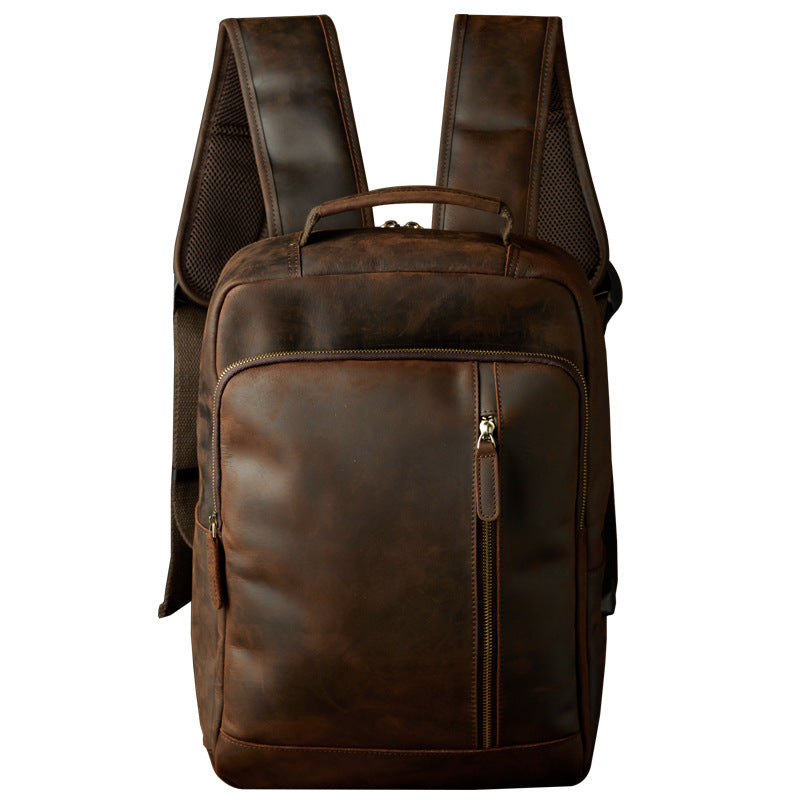 Men's backpack handmade cowhide travel bag retro large capacity computer bag