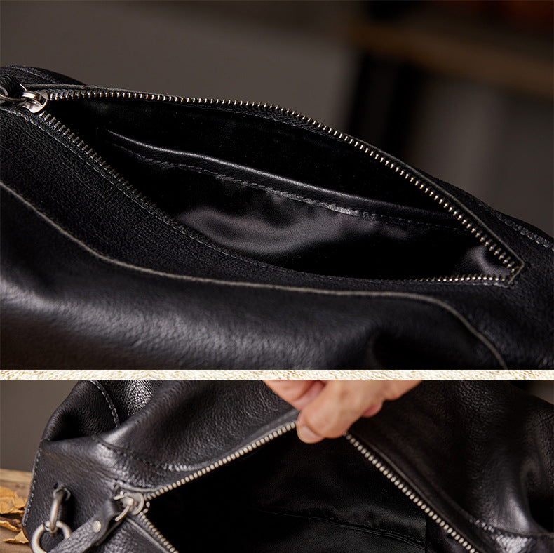 Men's Shoulder Bag Made of Genuine Cowskin Leather Original Handmade Casual Fashion Crossbody Bag