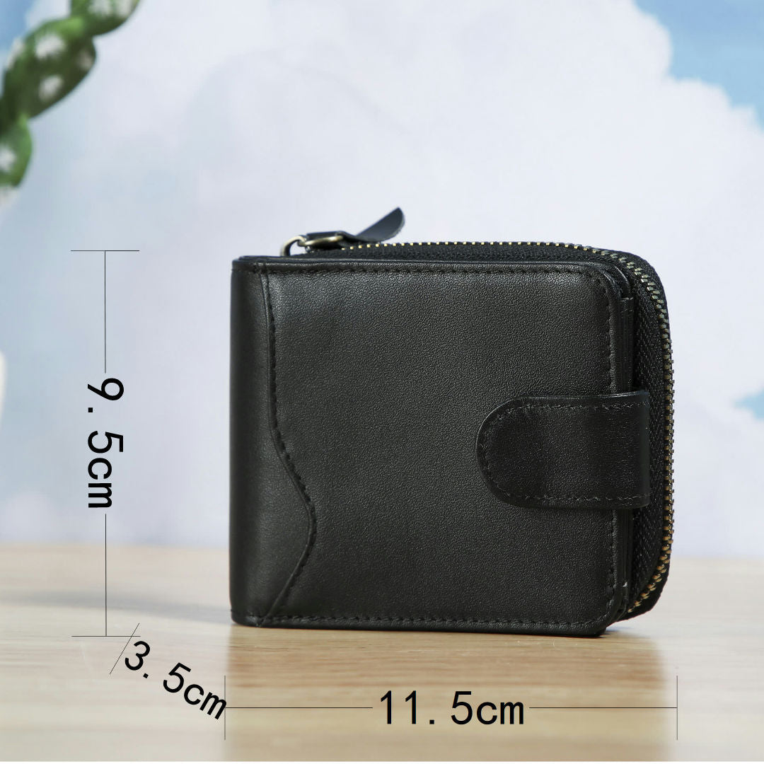 Men's Short Wallet Korean Fashion Multifunctional Zipper Business Coin Card Holder Men's Wallet
