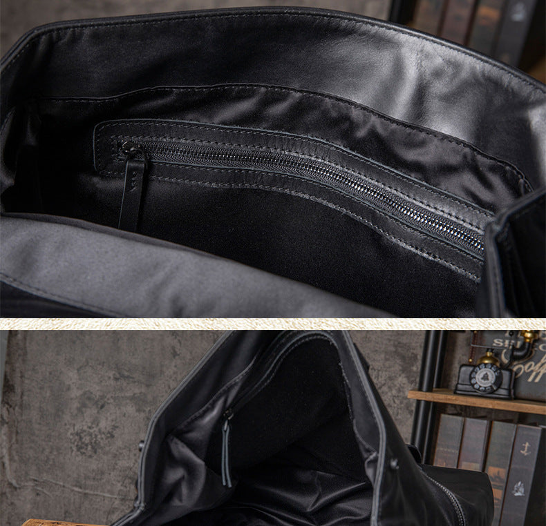Men's backpack handmade cowhide genuine leather high quality large capacity casual business computer bag fashion men travel bag