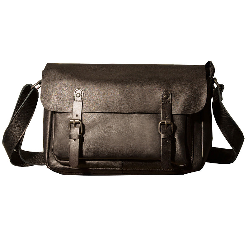 Men's Messenger Bag Korean Fashion Casual Handmade Cowskin Genuine Leather Male Crossbody Shoulder Bag