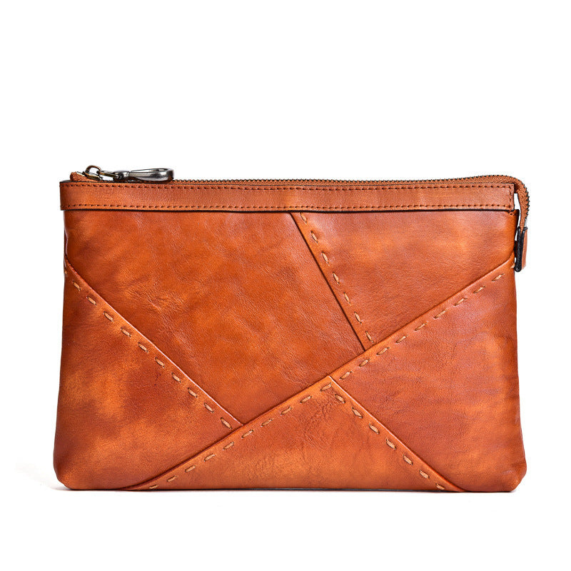 Men's Clutch Bag Genuine Cowhide Leather Retro Casual Men's Handbag