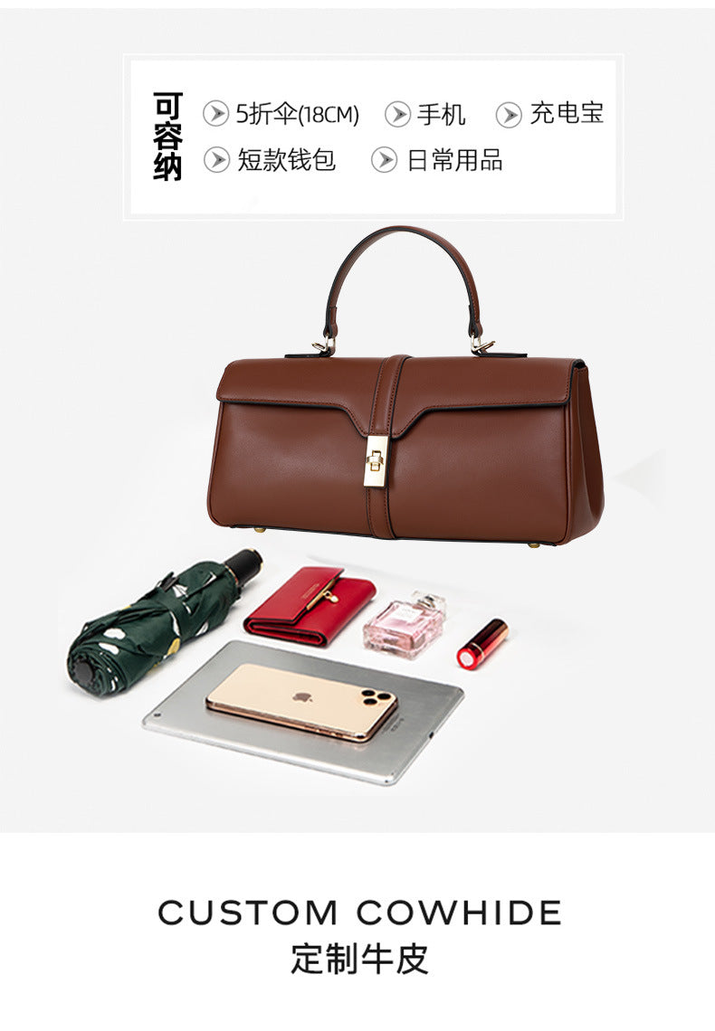 Cowhide women's bag High quality handbag Large capacity Genuine leather retro shoulder bag that goes with anything Fashion handbag.bag
