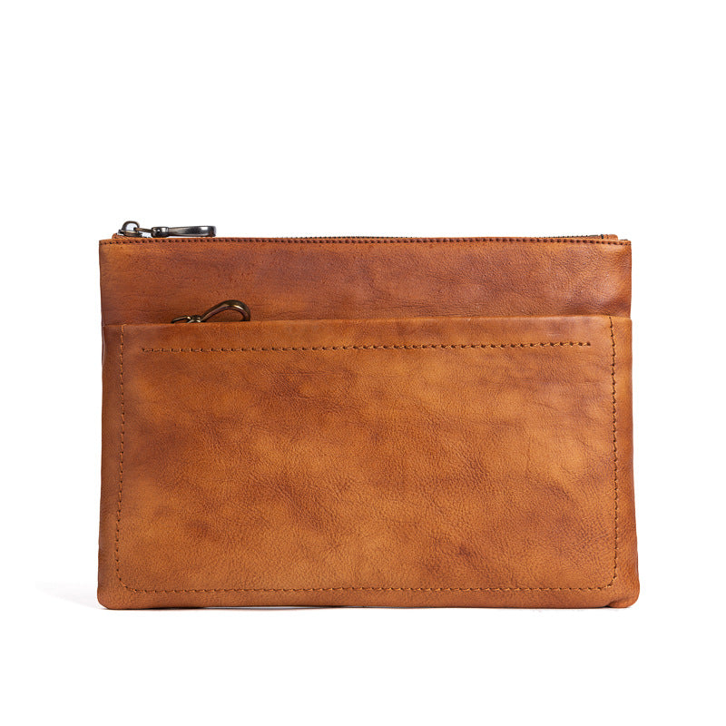 Men's Clutch Bag Cowhide Retro Casual Handbags for Men