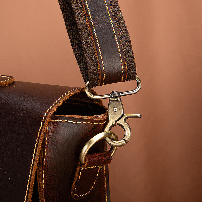 Men's Briefcase Handbag Cowhide Genuine Leather Retro Business Computer Bag for Men