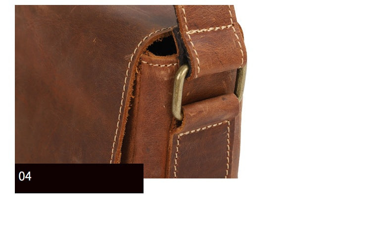 Men's Shoulder Bag Handmade Original Cowhide Casual Messenger Bag Crossbody Bag for Men