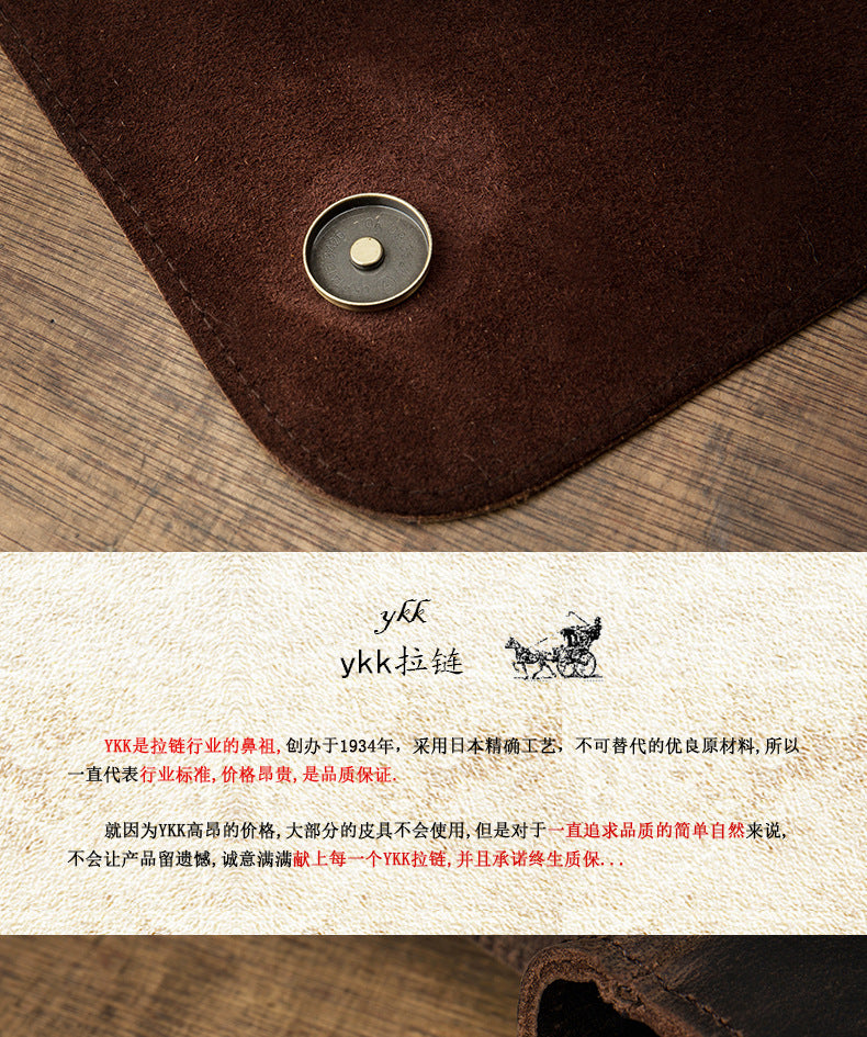 Men's Messenger Bag Handmade Genuine Cowhide Leather Crazy Horse Retro Casual Shoulder Bag Crossbody Computer Bag