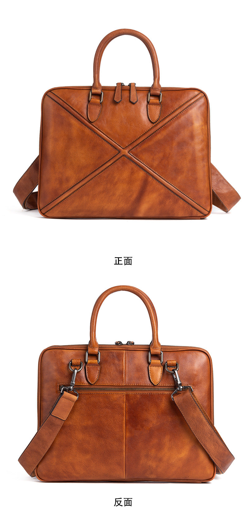 Men's Briefcase Genuine Leather Cowhide Retro Casual Men Handbag