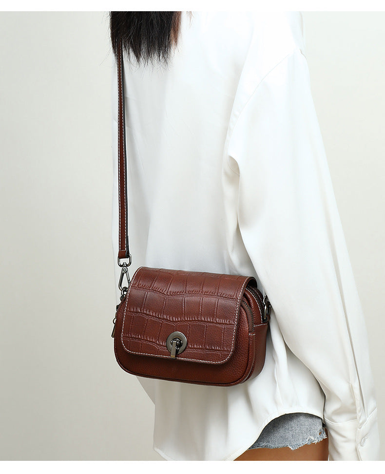Genuine leather bag ladies bag fashion broadband fish pattern casual shoulder bag.Pochette