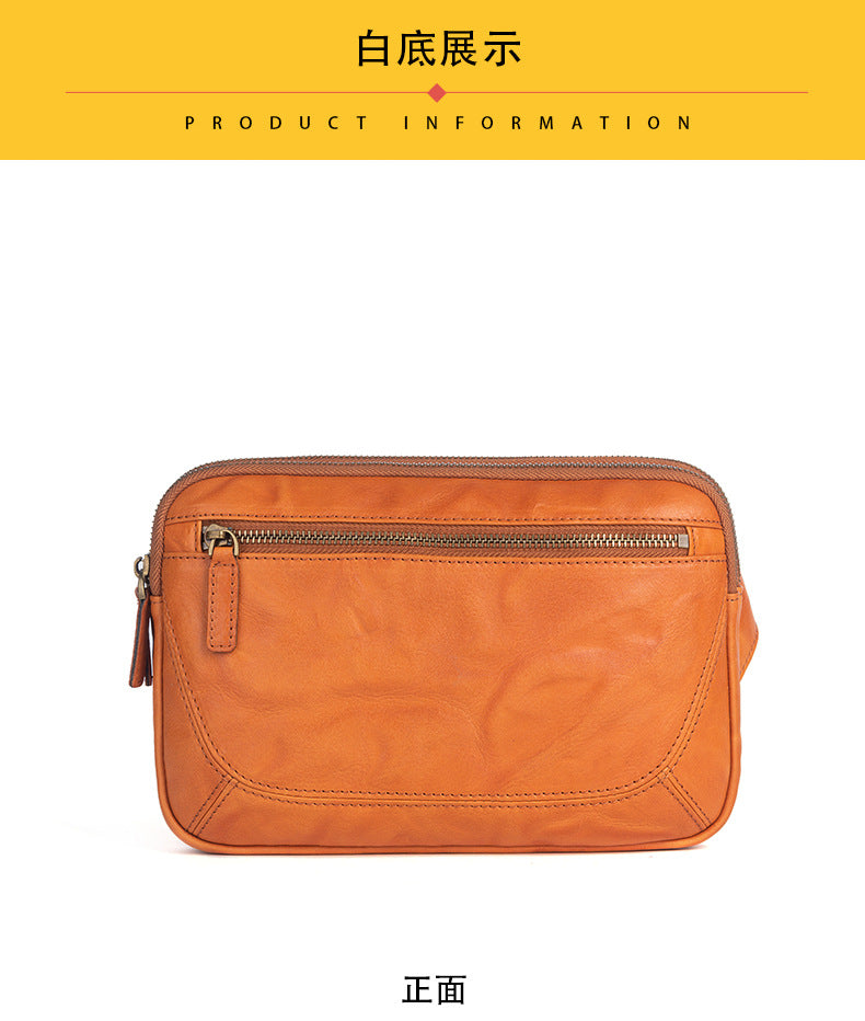 Men's Shoulder Bag Genuine Cowhide Leather Retro Crossbody Bag for Men