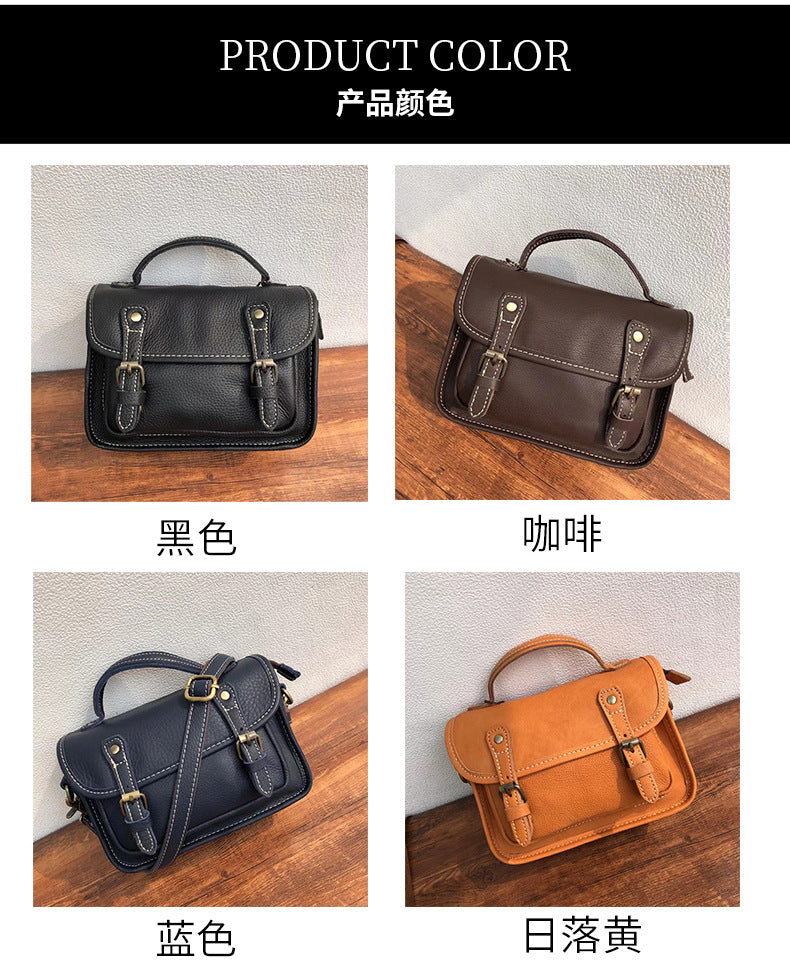 Men's Shoulder Bag Retro Cowhide Messenger Bag Men's Crossbody Bag Handbag