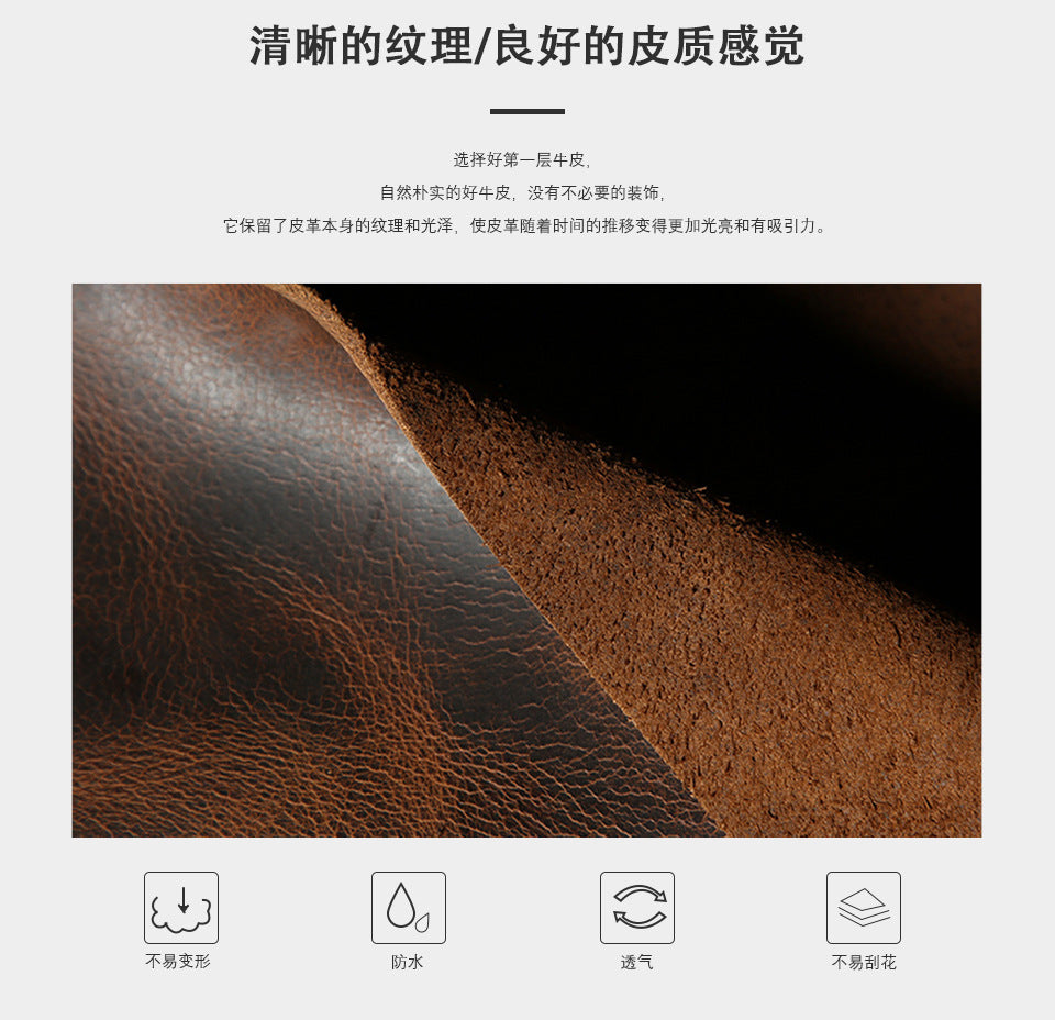 Men's Briefcase Handbag Cowhide Genuine Leather Retro Business Computer Bag for Men