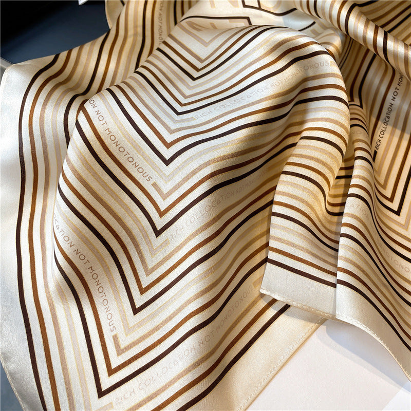 Silk scarf women European and American pattern street pattern printed pattern fashion scarf temperament