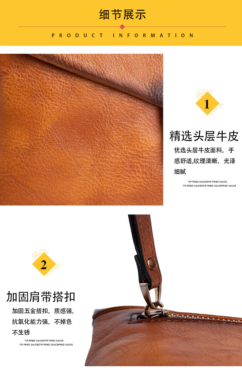 Men's Clutch Bag Cowhide Genuine Leather Retro Casual Men's Handbag