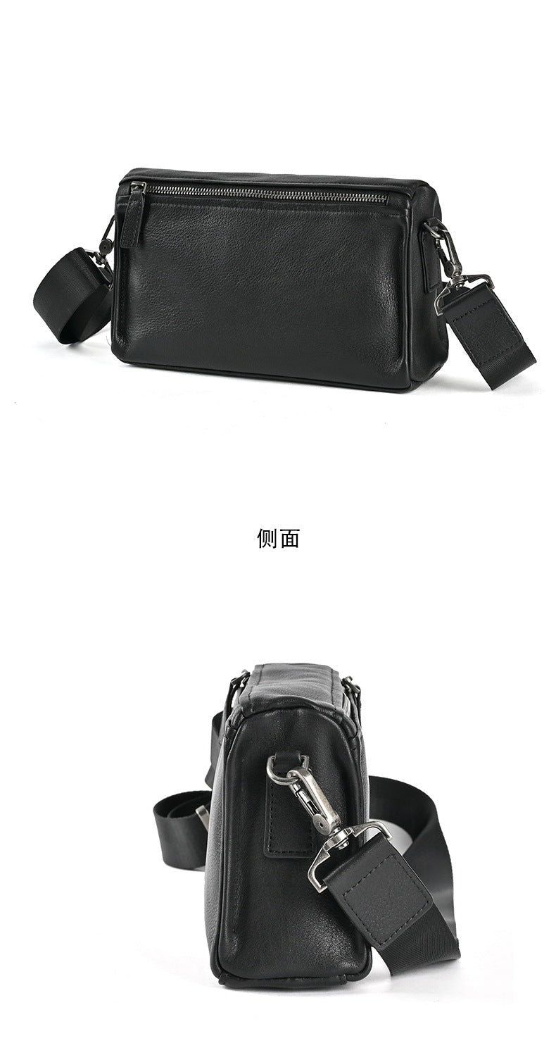 Men's Shoulder Bag Genuine Cowhide Leather Retro Casual Male Crossbody Bag