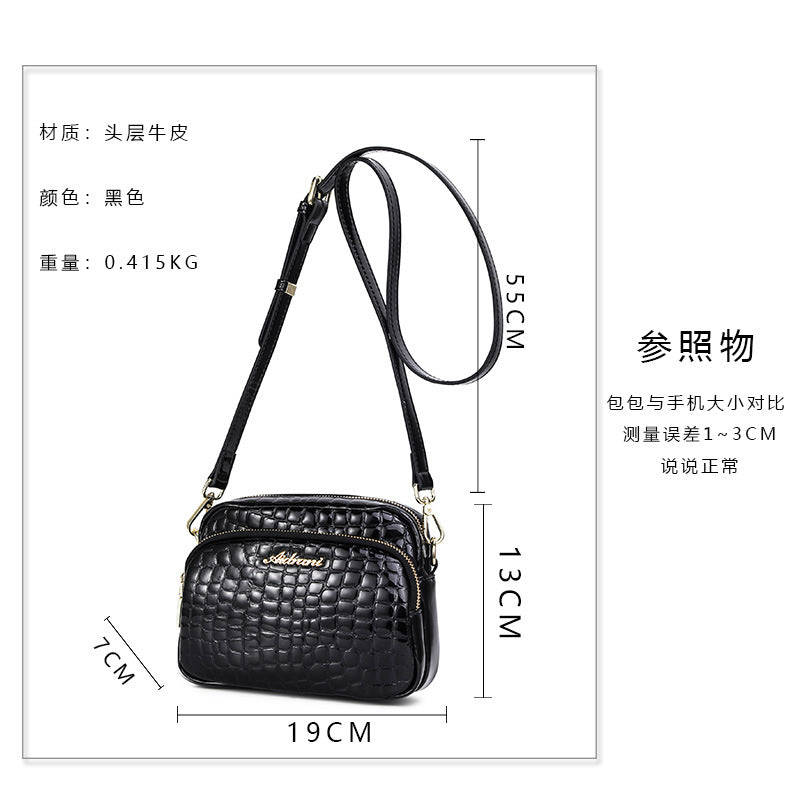 Women's Bag Genuine Leather Jewel Pattern Bag Fashion Crossbody Bag Retro High Quality Shoulder Bag.Pochette