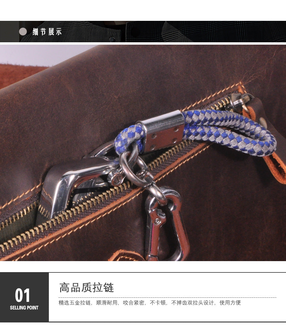 Men's Crossbody Bag Cowhide Genuine Leather Retro Men's Shoulder Bag