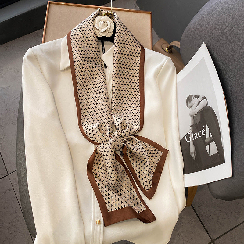Scarf V-shaped flat corner small neckerchief combined with decorations on the outside of suit shirt hair band women