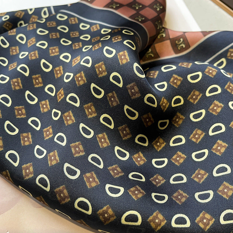 Scarf pattern mother pattern color matching simulation silk elongated scarf big ribbon women