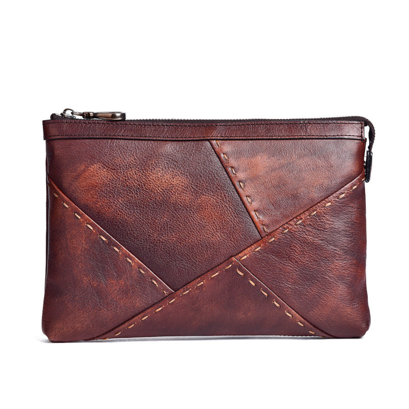 Men's Clutch Bag Genuine Cowhide Leather Retro Casual Men's Handbag