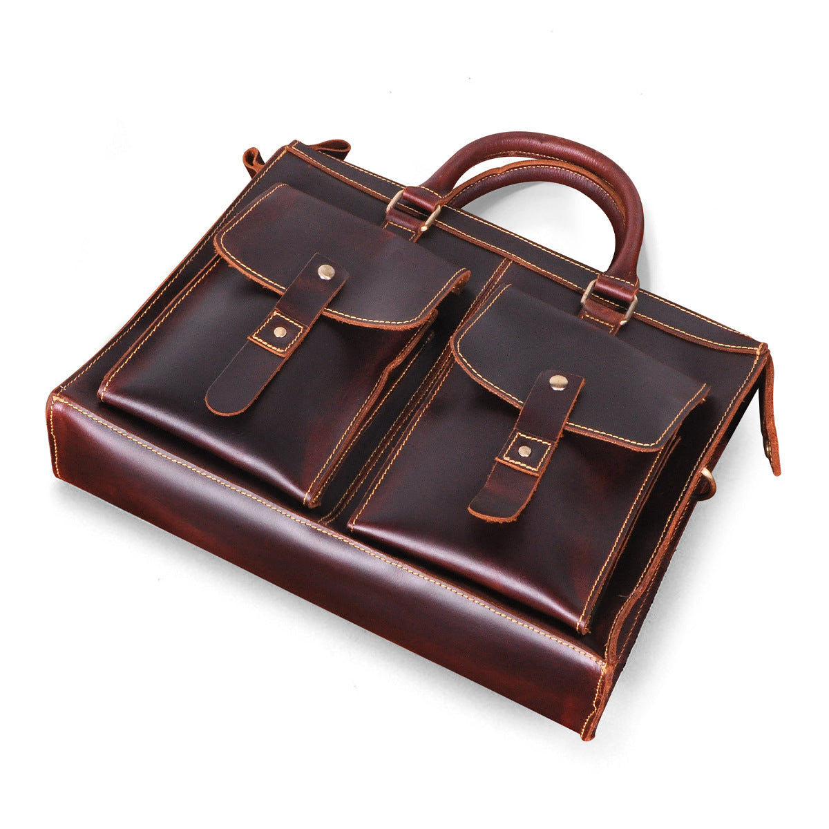 Men's Handbag Briefcase Cowhide Genuine Leather Retro Business Men Computer Bag