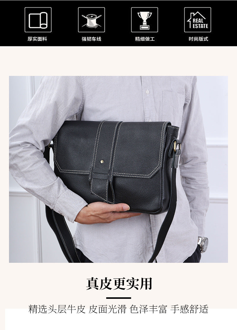 Men's Shoulder Bag Cowhide Retro Men's Crossbody Bag Messenger Bag