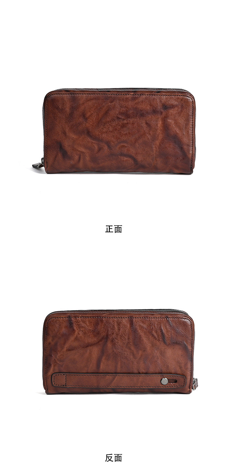 Men's Wallet Cowhide Genuine Leather Clutch Bag Mobile Phone Bag Retro Casual Men's Handbag