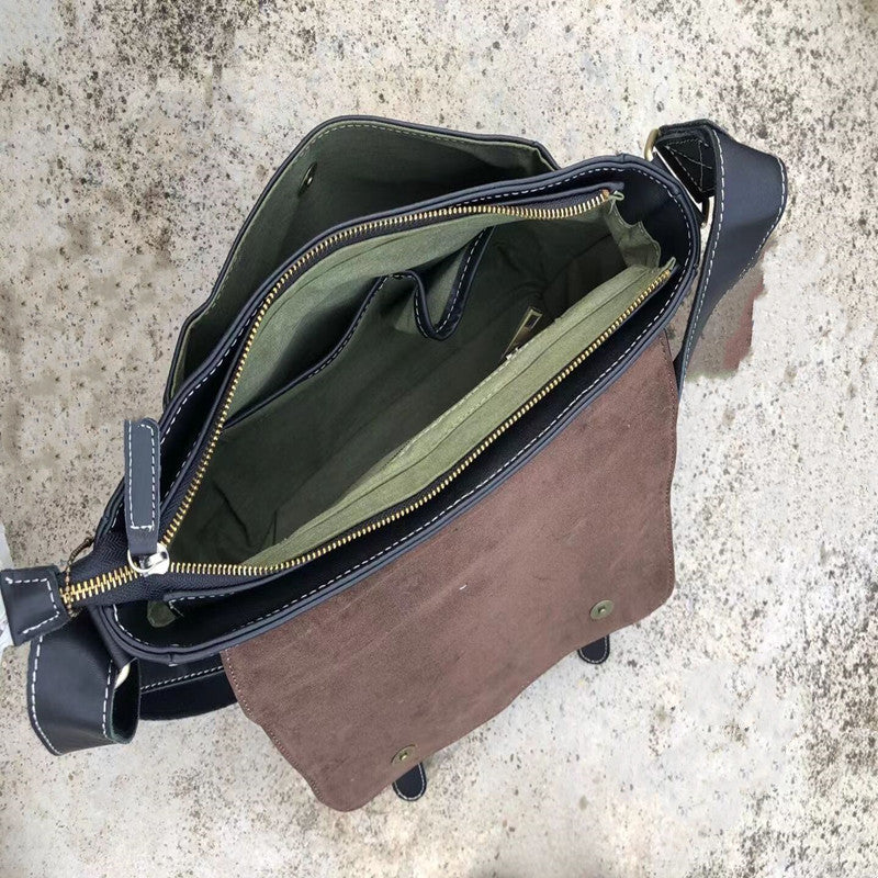 Men's Shoulder Bag Luxury Fashion Genuine Cowhide Leather Business Casual Messenger Bag Crossbody Bag for Men