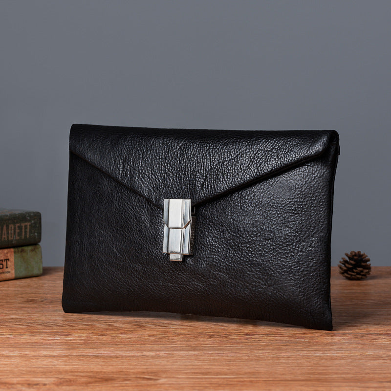 Men's Clutch Bag Cowhide Genuine Leather Retro Casual Men's Handbag