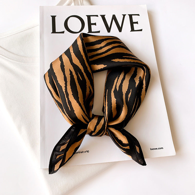Silk scarf striped pattern small scarf fashion elegant ornament neckerchief